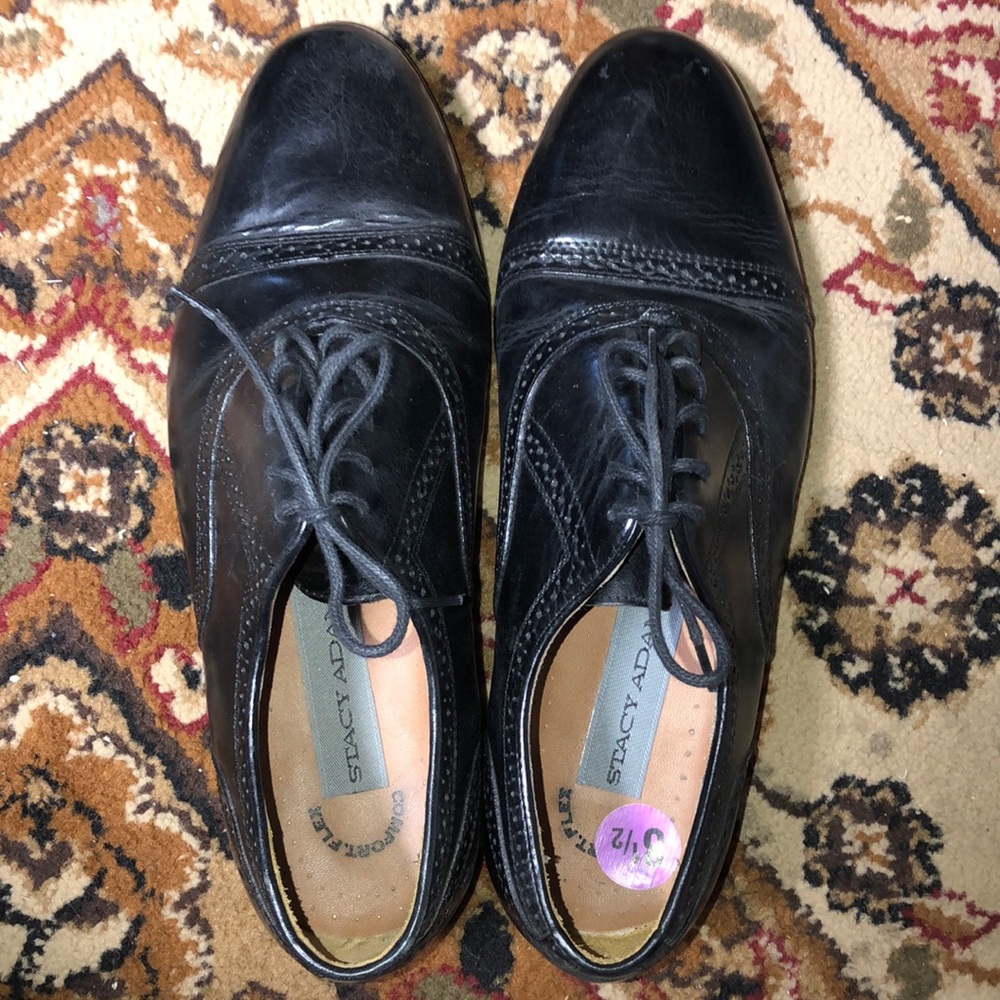 Men’s black Stacy Adams dress shoes comfort flex size 8 1/2 new